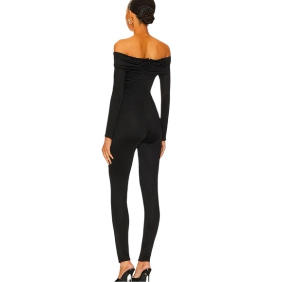 NBD Black Off-Shoulder Jumpsuit - Picture 2 of 7